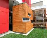 Применение фасадных панелей из древесины Accoya